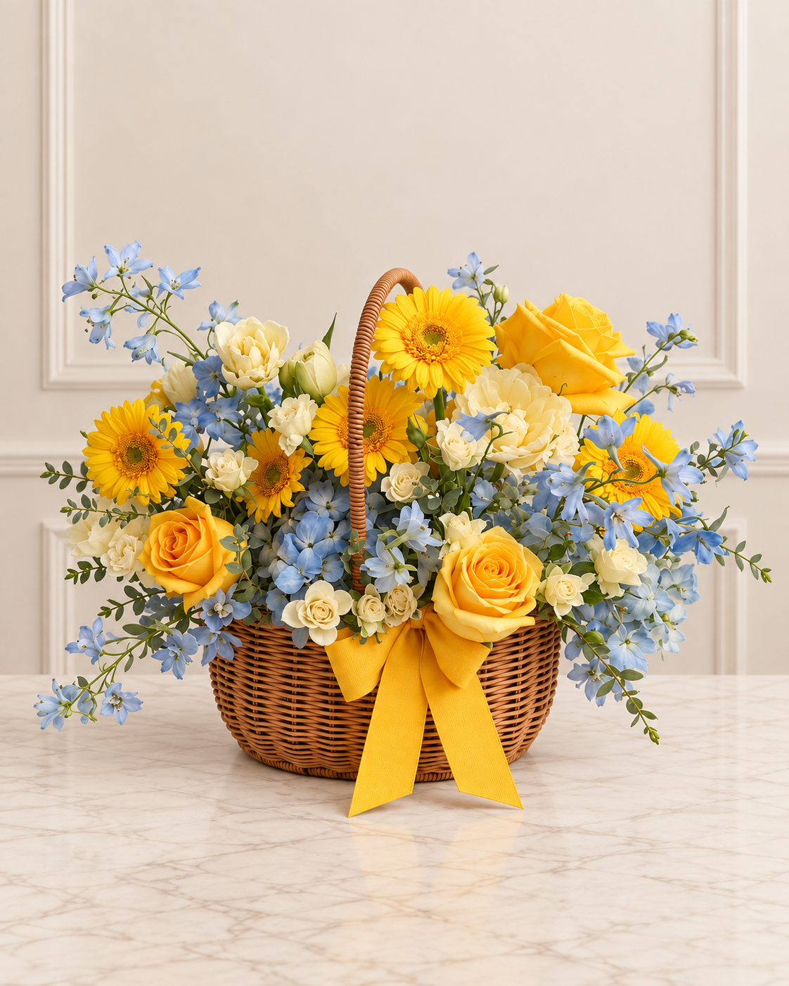 Golden Sky Flower Basket