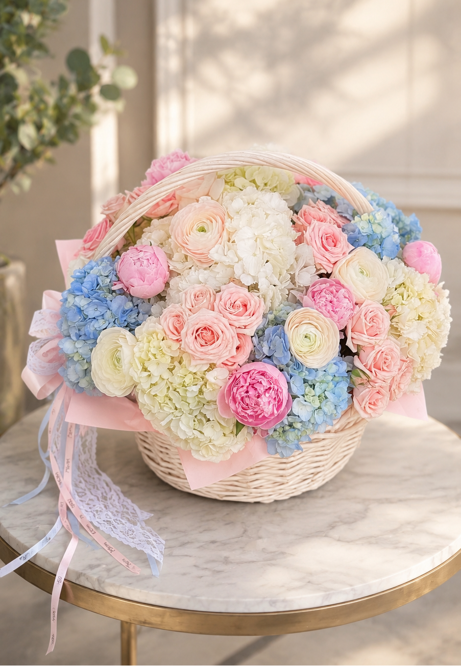 Pastel Garden Luxury Basket