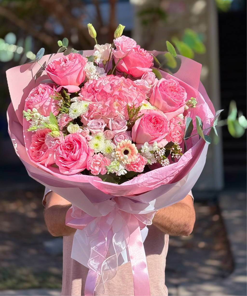 Pink Moments Bouquet in Stylish Wrapping