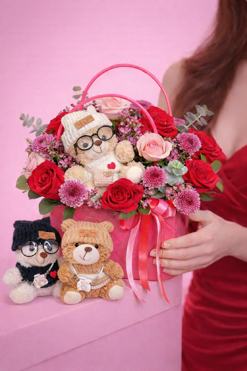 Teddy Love Floral Bag 🧸